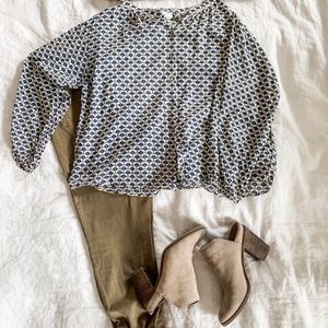 Anthropologie Button Down Peasant Blouse